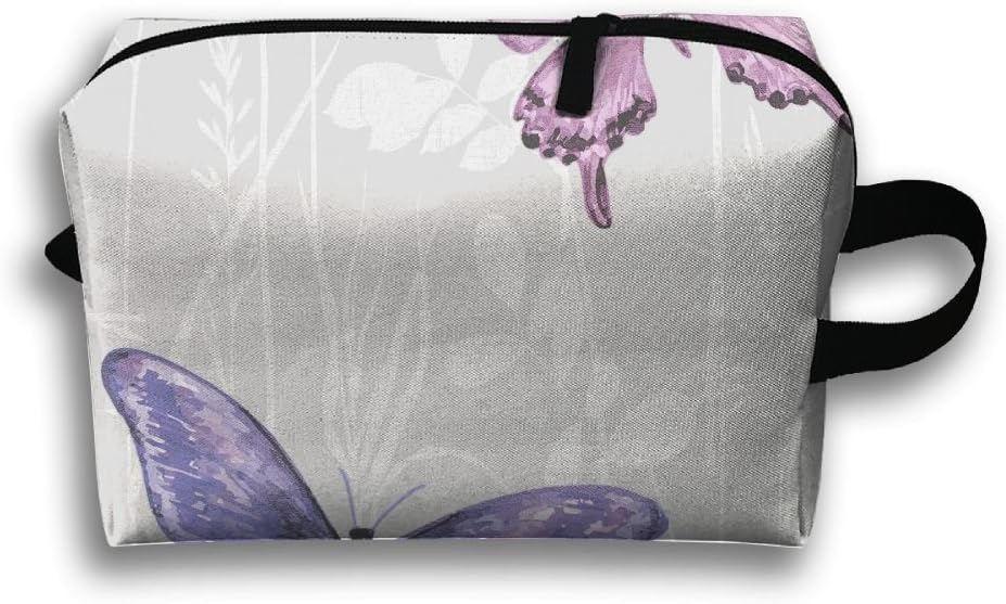 Purple Butterfly Travel Cosmetic Bags Small Makeup Clutch Pouch Cosmetic And Toiletries Organizer Bag