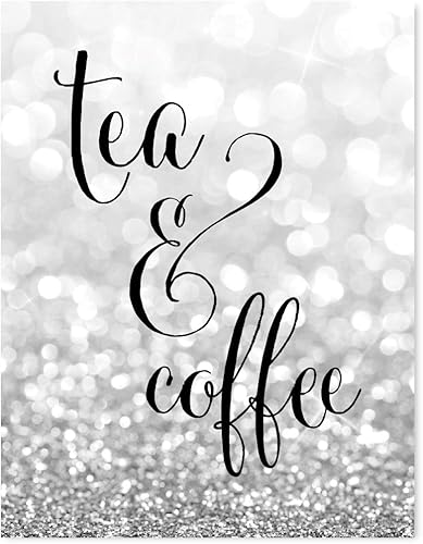 Miniatura 143 de Andaz Press Letreros de fiesta de boda, purpurina plateada brillante, 8.5 x 11 pulgadas, letrero de mesa de postre de recepción de barra de Food