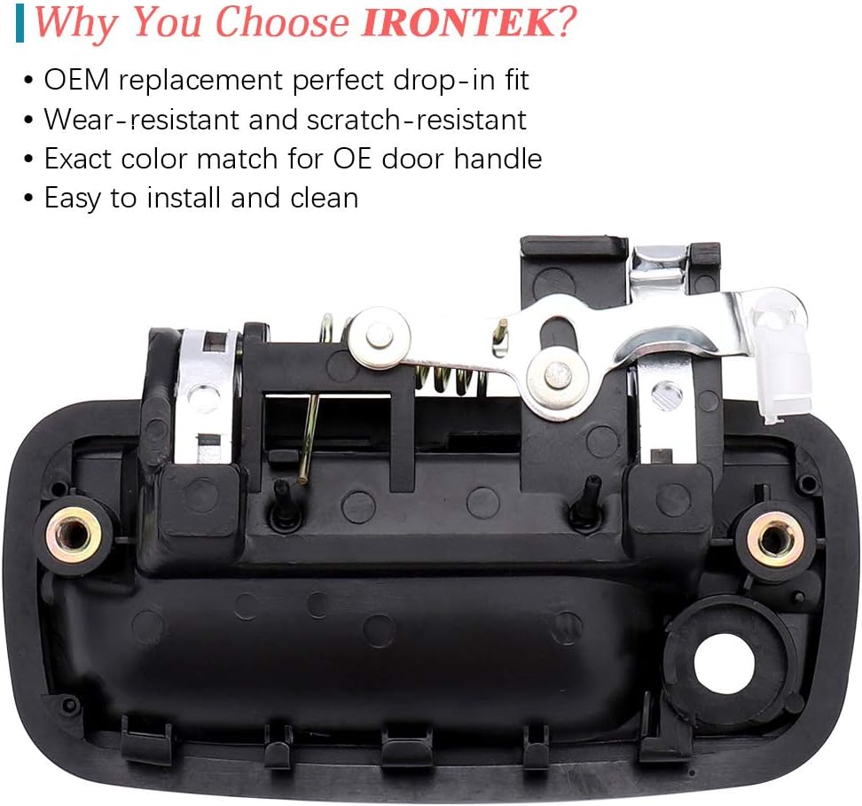 IRONTEK Exterior Right Passenger Side Door Handle for 1995-2004 Toyota Tacoma, Replacement Fit 1995-2004 Toyota Tacoma Front Passenger Side Exterior Door Handle