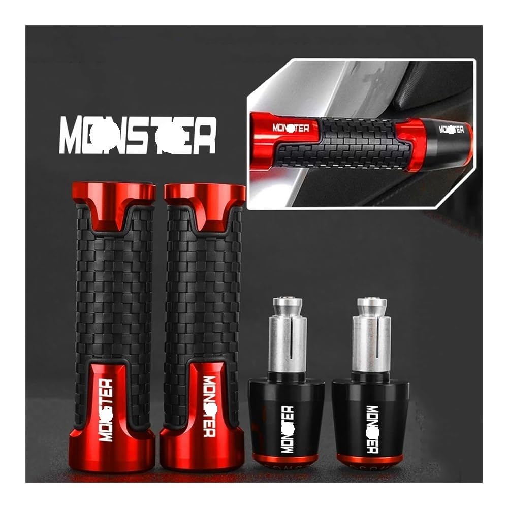 Puños De Manillar CNC De 7/8" Y 22 Mm, Tapones para Manillar De Motocicleta para Du&Cati para Monster 696 796 797 821 937 950 1200 SR Tapón Manillar