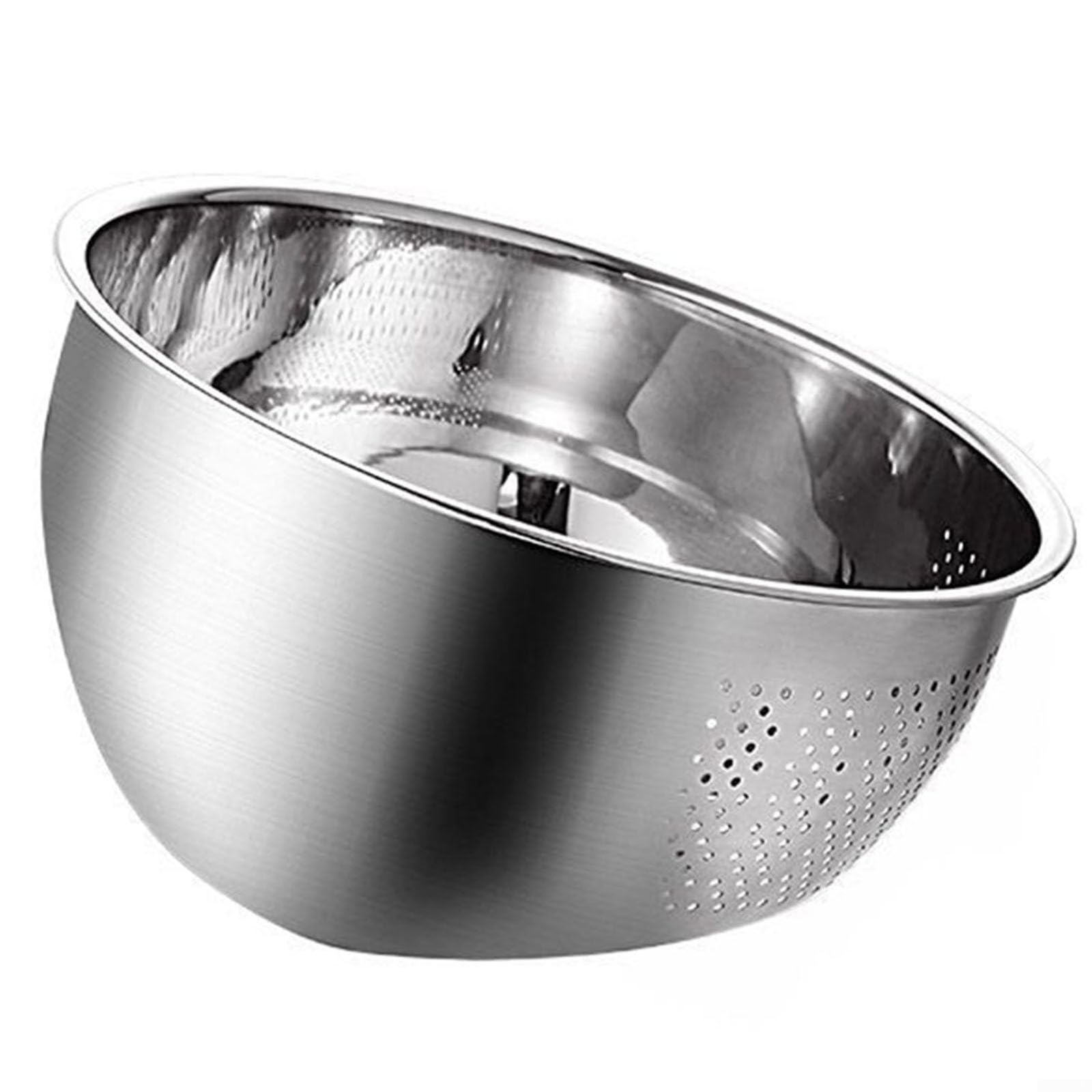 Cuenca Lavadora de Arroz en para acero Inoxidable con Agujeros Laterales - Colador Escurridor para Pasta y Legumbres - Utensilio de Cocina para fácil de Limpiar 22.5x11.5cm(304 material 26 cm)