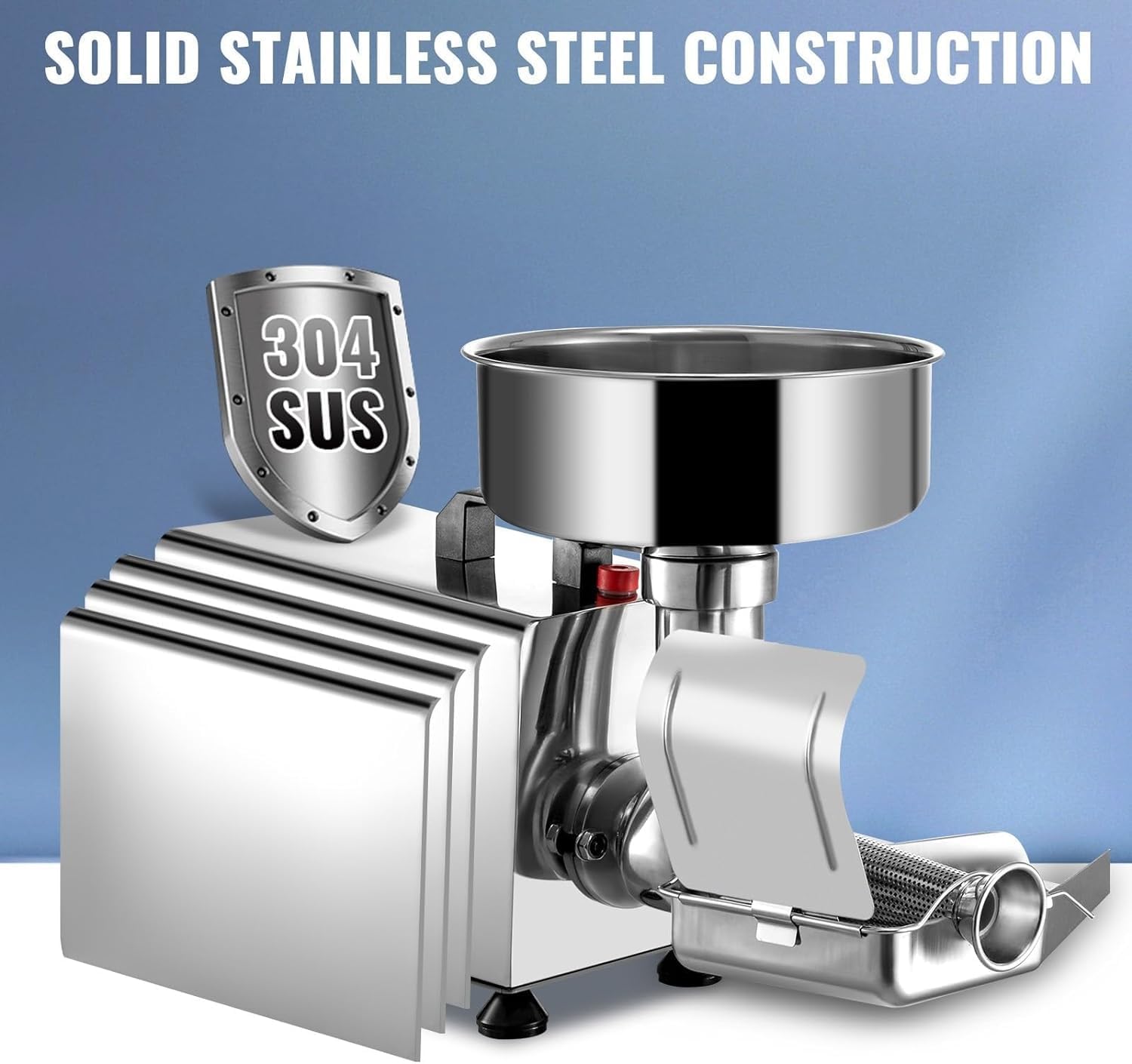 110V Electric Tomato Strainer 450W Tomato Milling Machine Stainless Steel Tomato Press and Strainer 50 Kg/H Pure Copper Motor Food Strainer and Sauce Maker