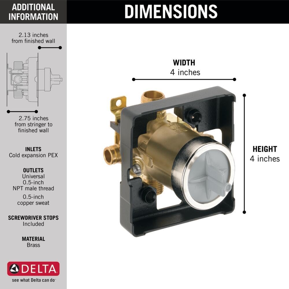 DELTA FAUCET R10000-MFWS, 4.88 x 5.06 x 4.88 inches, Chrome