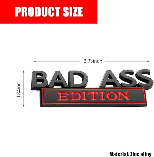 Miniatura 2 de GKCT1502BLRE-1 etiqueta de modificación de automóvil, calcomanía de guardabarros 3D, calcomanía para parachoques de auto Bad Ass, apto para SUV,