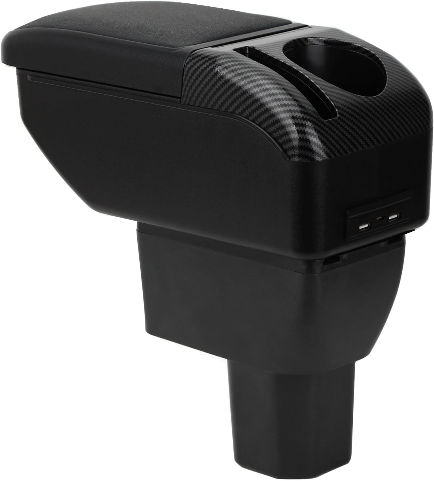 Armrest Compatible with Suzuki Ignis 2017-2023 Center Console Organizer Box Double Layer Style Usable for Elbow Support （Black Style）