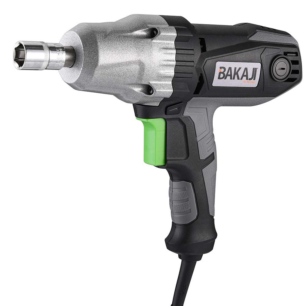 BAKAJI Avvitatore Elettrico Pneumatico ad Impulsi 4050 330Nm Attacco 1/2" Manico Ergonomico Antiscivolo con Custodia Valigetta e Bussole in Varie Misure Svita Avvita Bulloni Per Pneumatici Auto