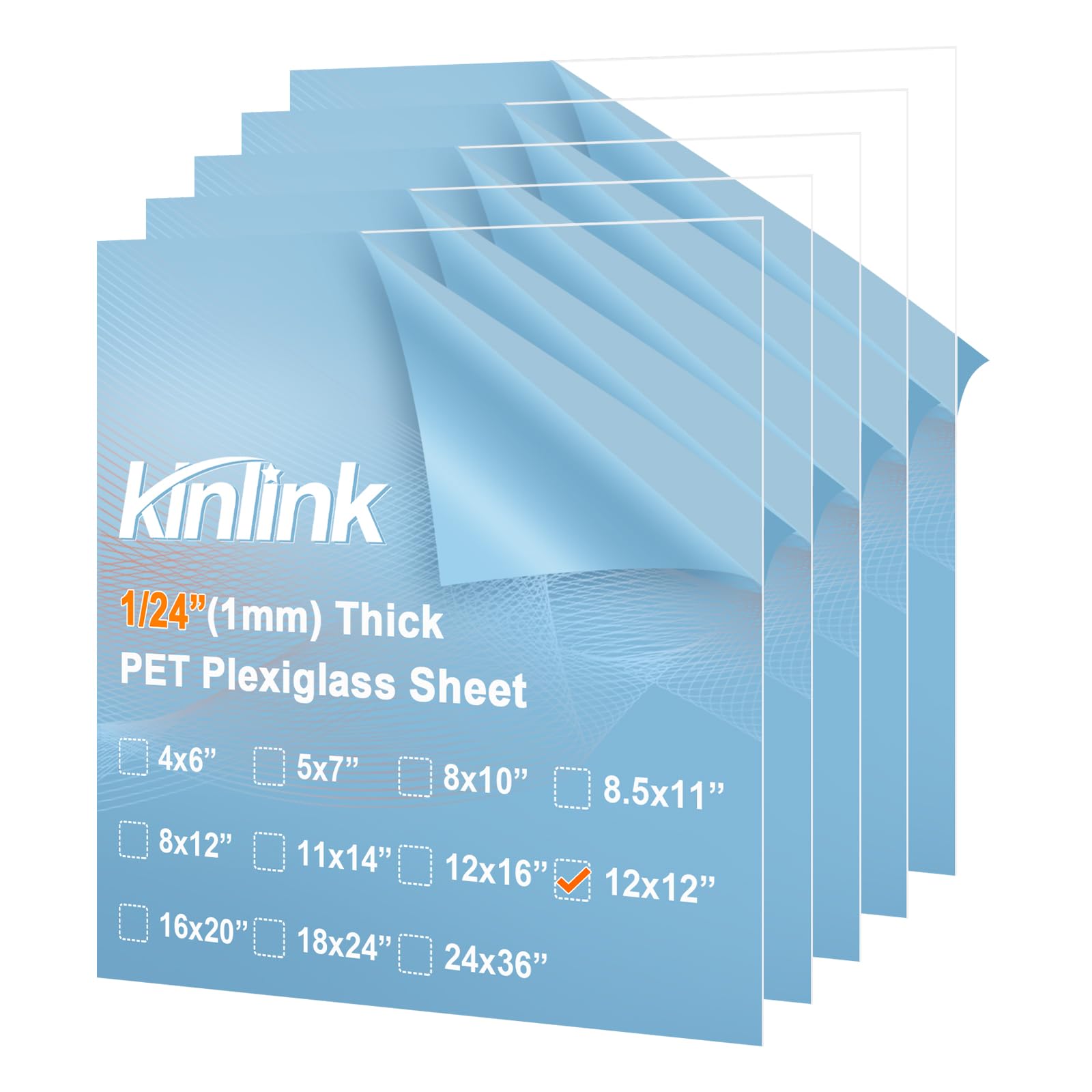 Clear Plexiglass Sheets - 5 Pack -12