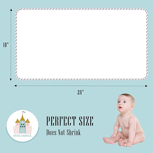 Vista 211 de Cute Castle Paquete de 12 paños de muselina para bebé, 100% algodón, ultra absorbentes, grandes, 20 x 10 pulgadas, trapos súper absorbentes