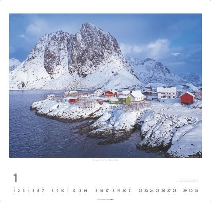 Norwegen Kalender 2024. Reise-Wandkalender mit 12 atemberaubenden Fotografien im Land der Mitternachtssonne. Landschafts-Kalender 2024 zum Aufhängen. 48x46 cm.: Im Land der Mitternachtssonne - Image 4