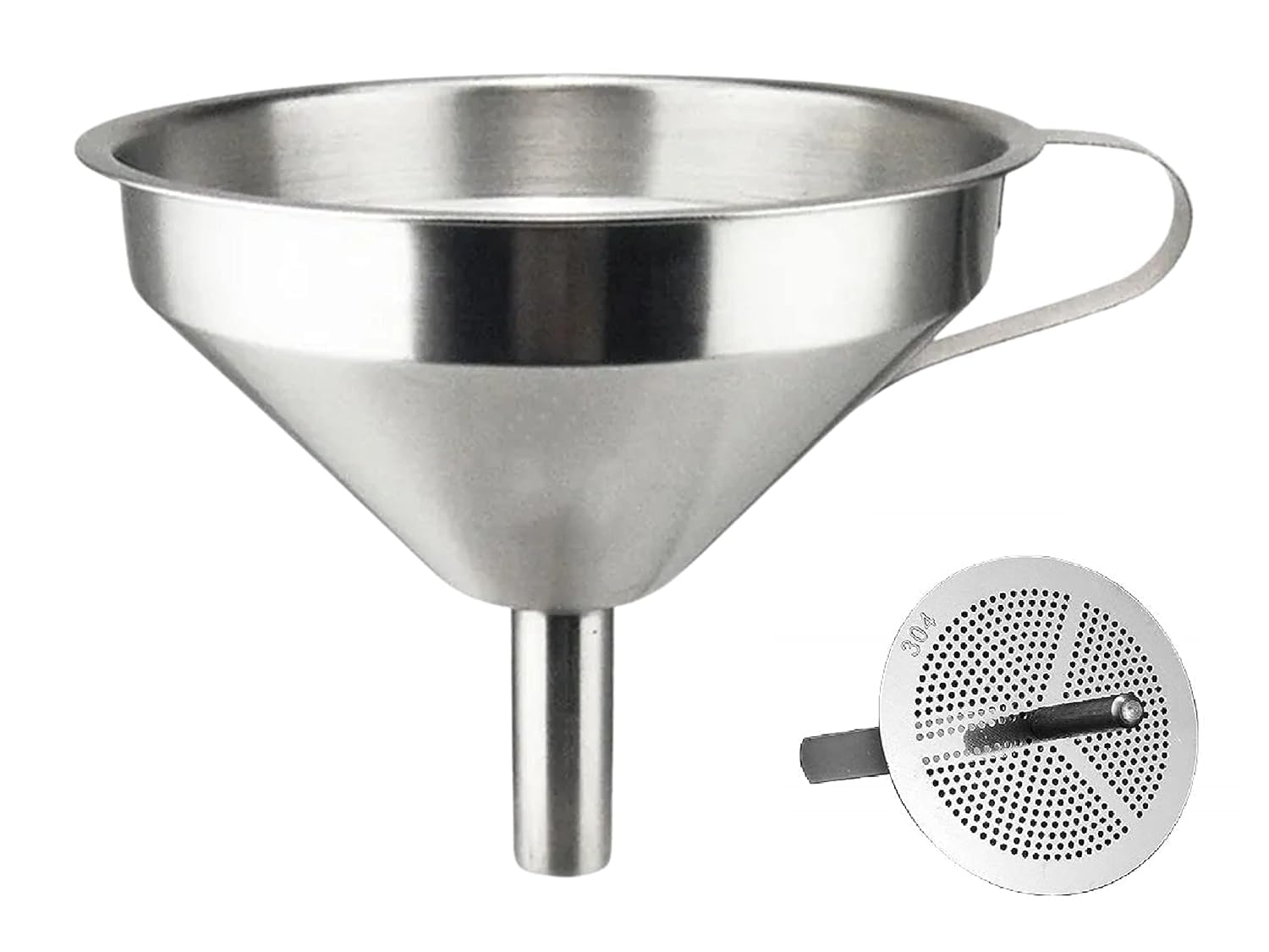 Multipurpose Stainless Steel Funnel with Removable Strainer – 11CM Metal Kitchen Funnel with Handle for Transferring Liquids Between Bottles and Containers-image-26