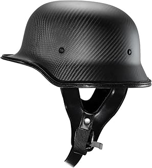 RUANLOV Vintage German Motorcycle Half Helmet, ECE/DOT Approved Adult Men Women Retro Open Face Helmet, with Adjustable Quick Release Buckle, for Bicycle Cruiser Scooter (A M)