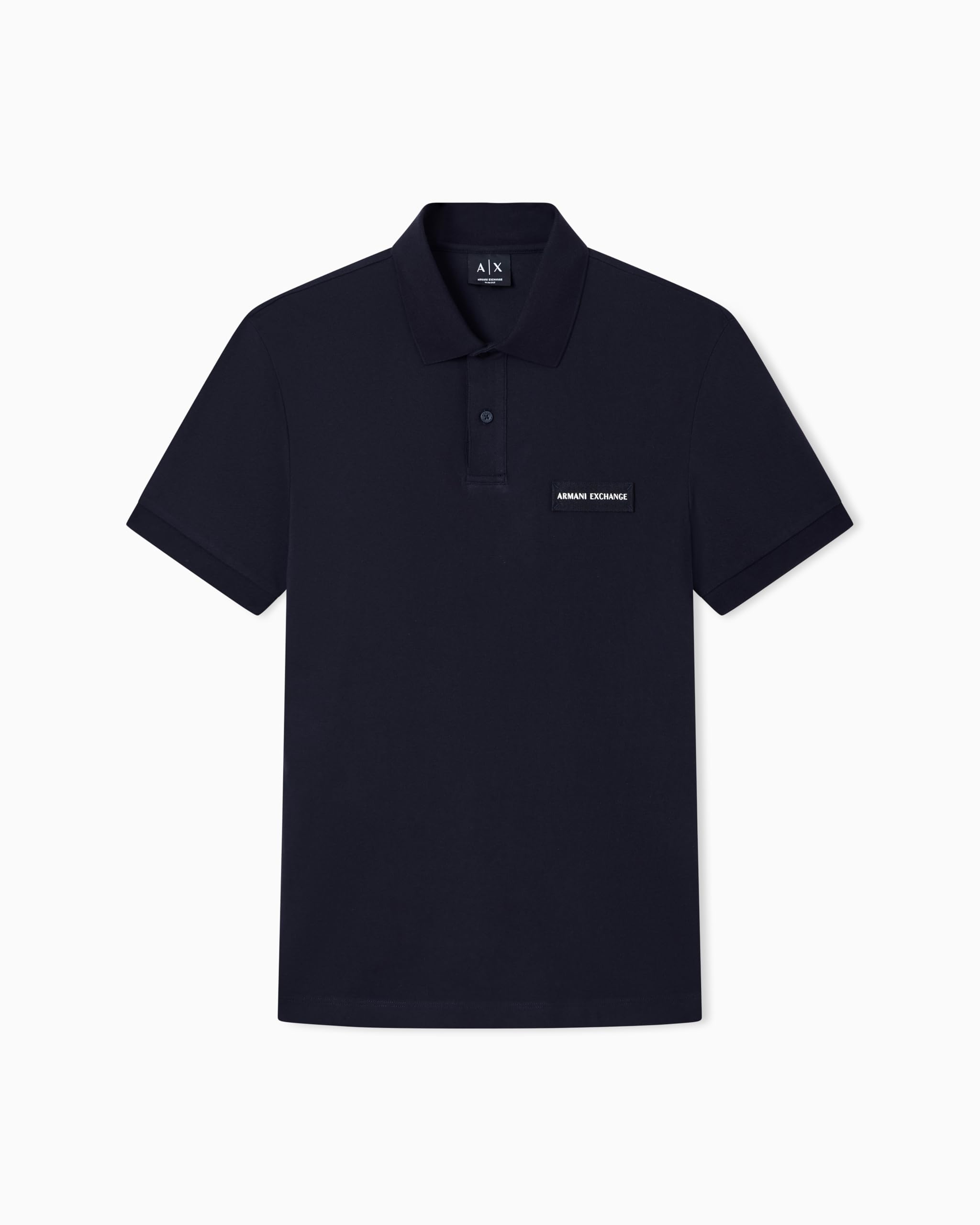 Armani Exchange Embroidered Patch Logo Monochrome Polo, Dark Blue, XL Men