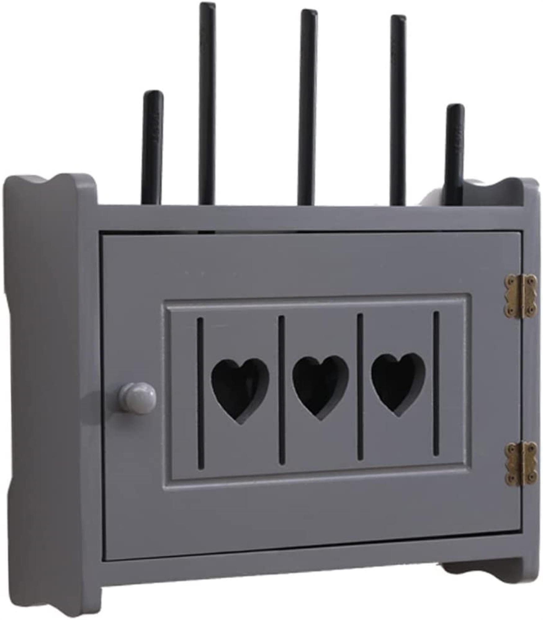 Boîte de rangement WiFi murale en bois pour fils et décodeur