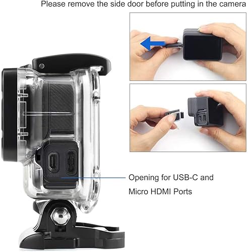 Miniatura 7 de SOONSUN Carcasa de esqueleto para GoPro Hero 765 Negro, Hero (2018), funda protectora lateral abierta con accesorios de soporte, ideal para