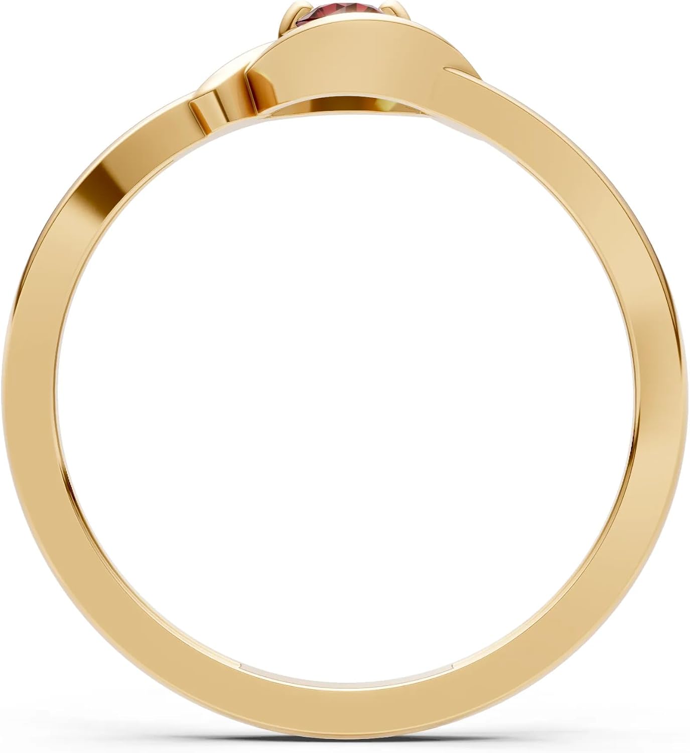 PEORA Round Cut Garnet Stackable Band Available in Solid 10K, 14K or 18K Ring – White, Yellow or Rose Gold