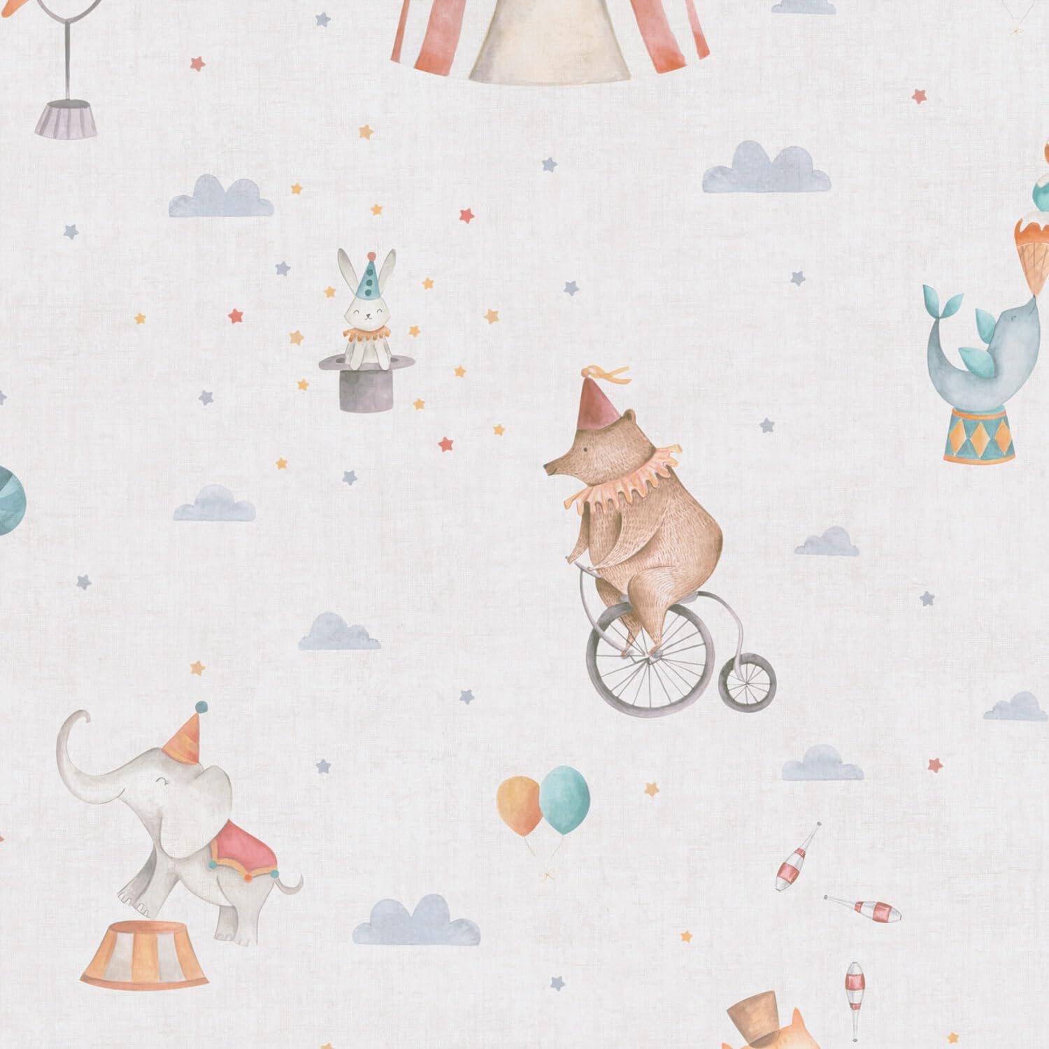 Papel pintado infantil pared gris azul naranja rojo Profhome 771481-GU TNT de 10m
