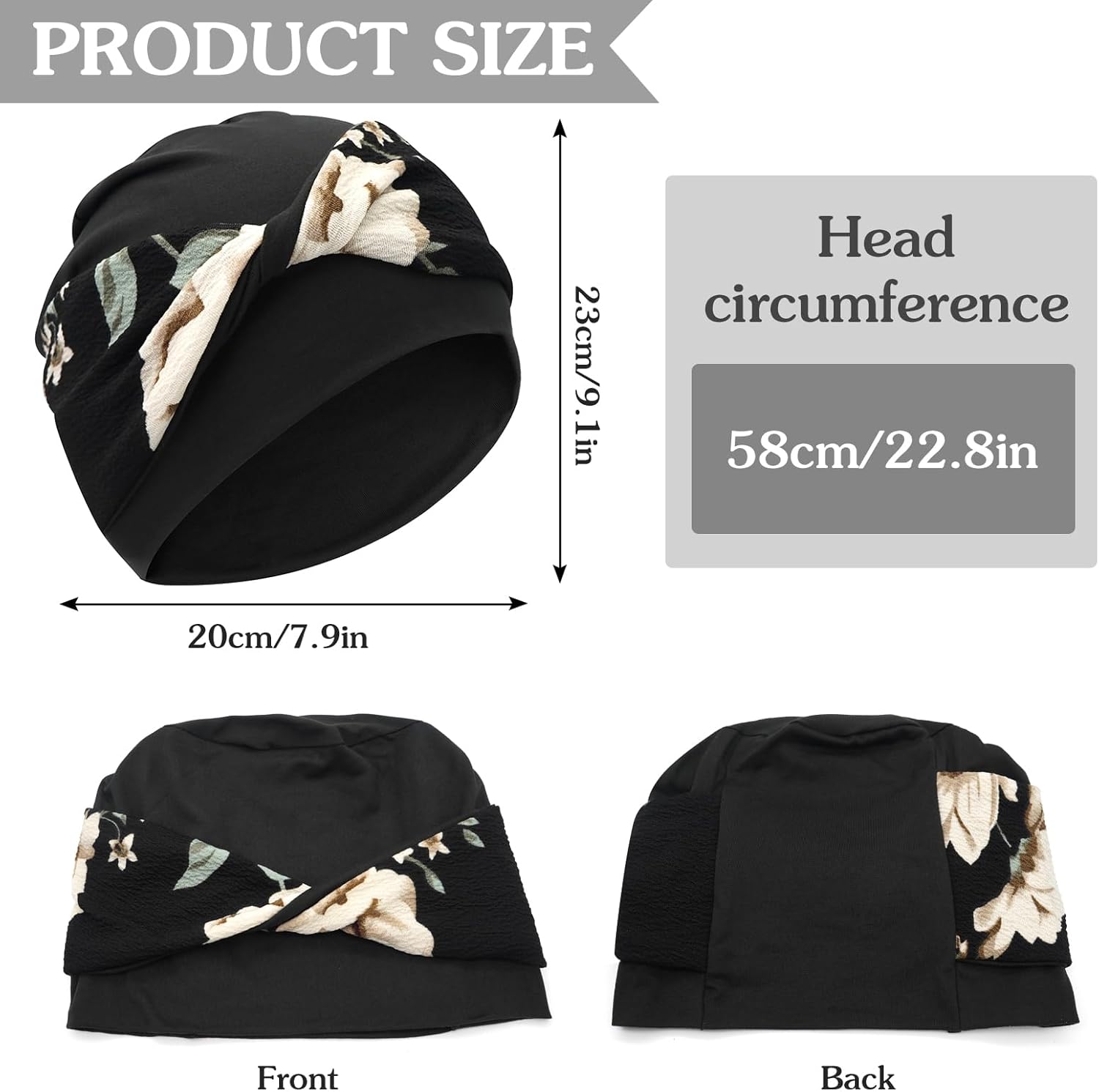 XYIYI Knot Chemo Headwear for Womens Cancer Patients, Stretchy Chemotherapy Headwraps Beanie Hats - Image 6