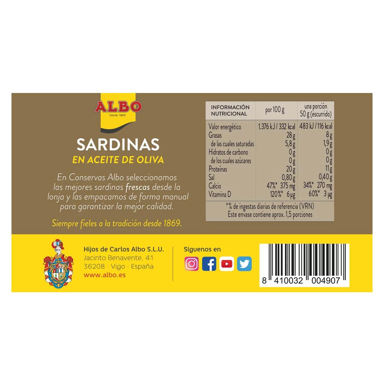 ALBO Sardinen in Olivenöl Dose 85 g. 9er-Pack