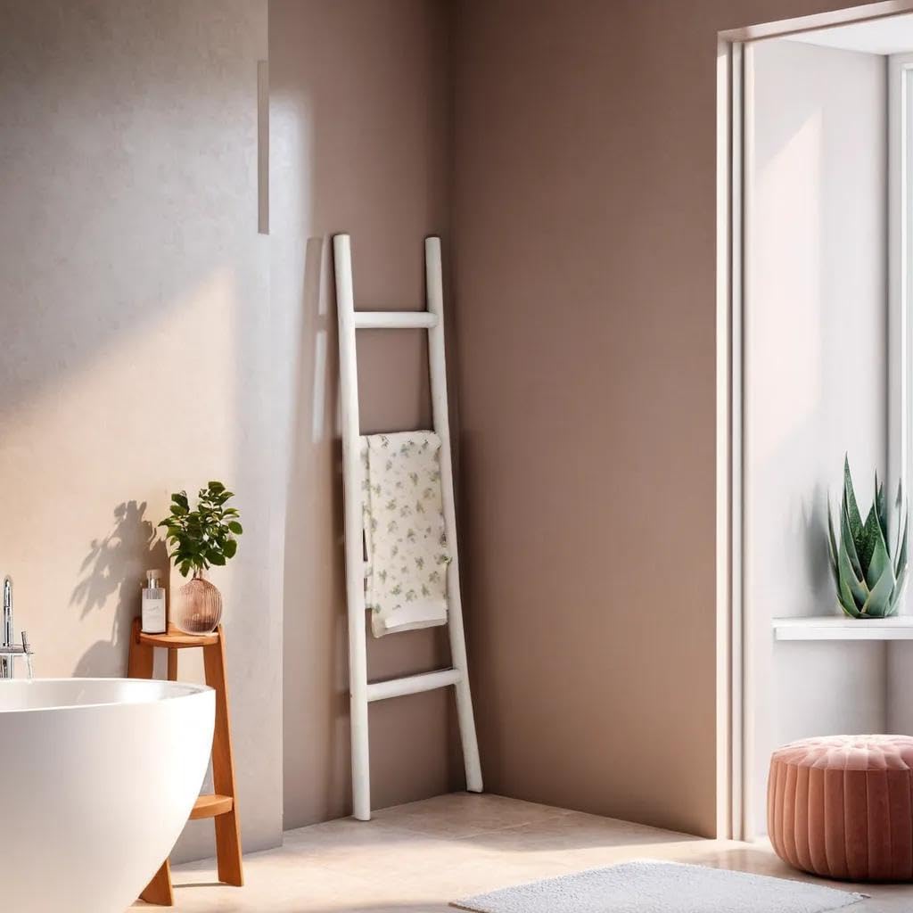 Biscottini Handtuchleiter für Badezimmer, 150 x 9 x 41 cm, Holzleiter für Heimdekoration, Leiter für Badetücher