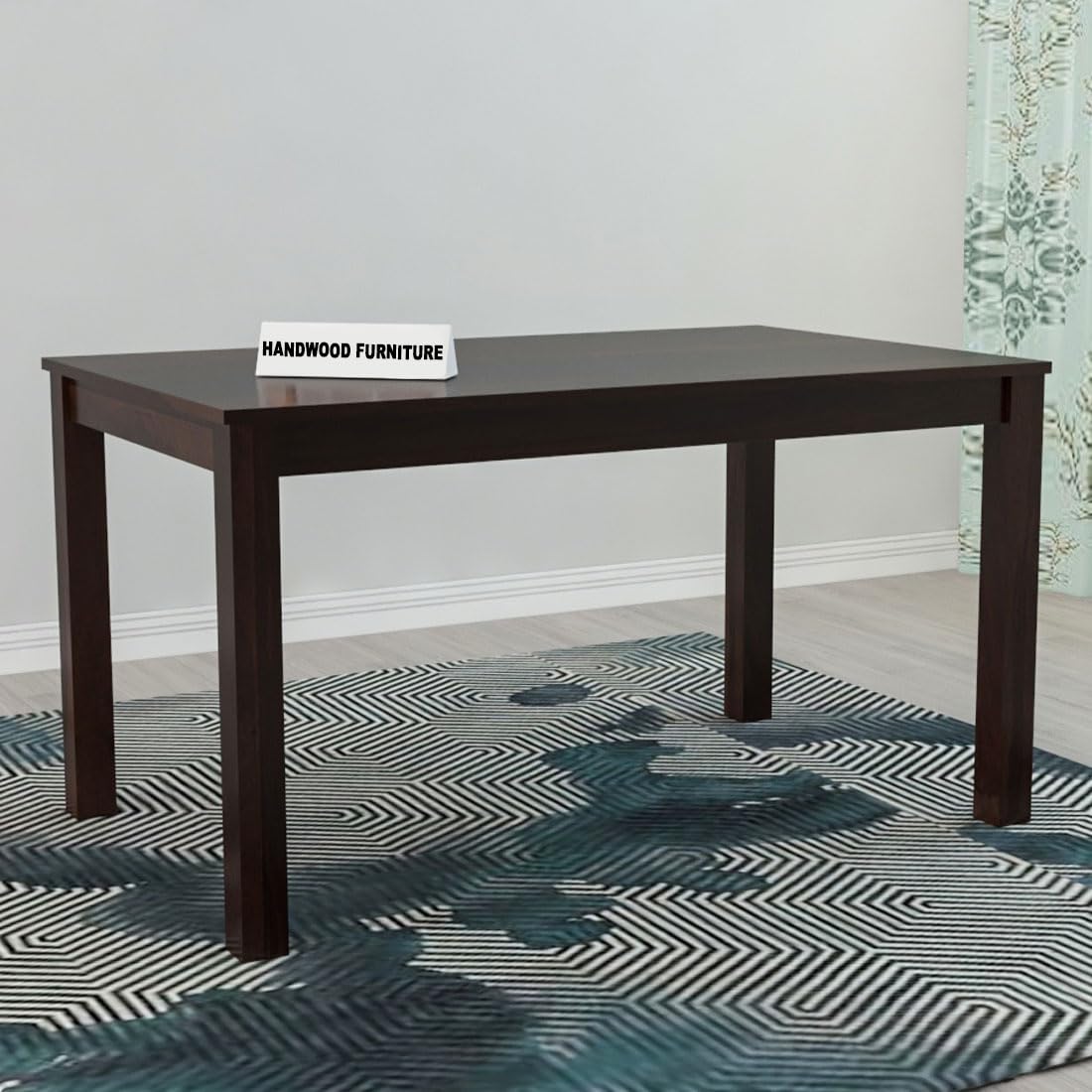 HANDWOOD FURNITURE Sheesham Wood Dining Table (57x35 Inch) | Multi-Purpose uses Home and Office Desk | Dining Room Furniture | Wooden 6 Seater Dining Table(Walnut Finish) -DIY(Do-It-Yourself)