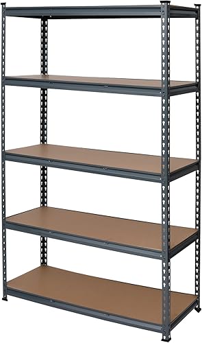 Karl home Estantería de garaje resistente, 5 niveles de ancho ajustable de metal de tamaño ancho para organización de garaje y sótano, 2000 libras,