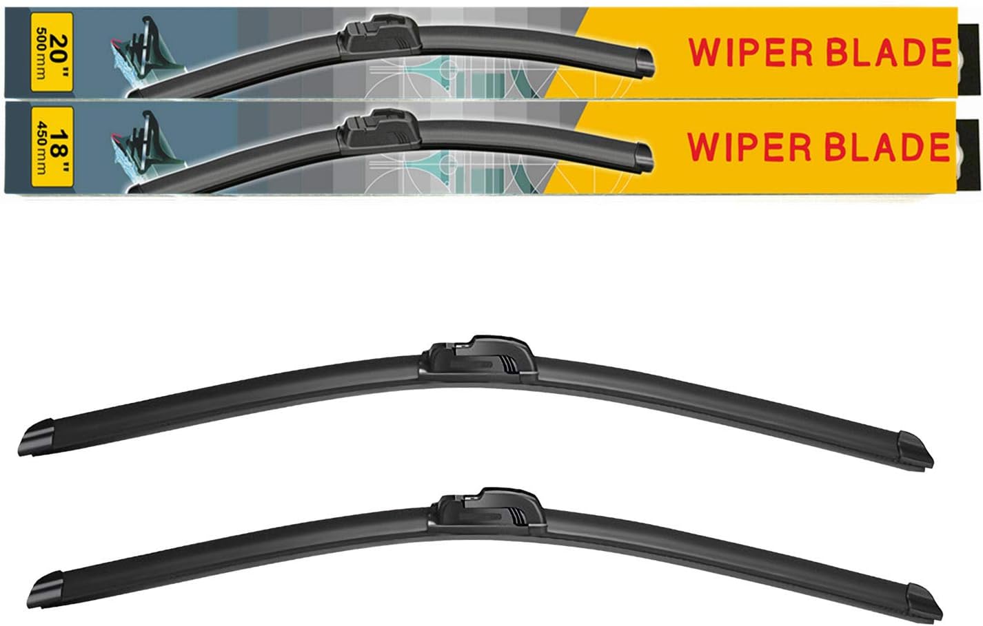 EANTAC 20" + 18" Premium All Season Beam Windshield Wiper Blades (Pack of 2)