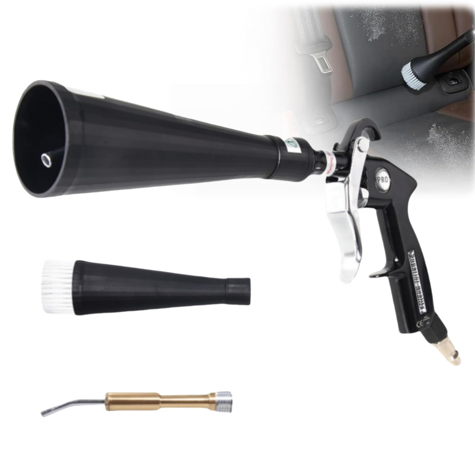 Pistolet à Air Haute Pression UBOG Avec 2 Buses - Pour Nettoyage Voiture, Intérieur, Clavier Et Outils - Connexion 6,35 Mm