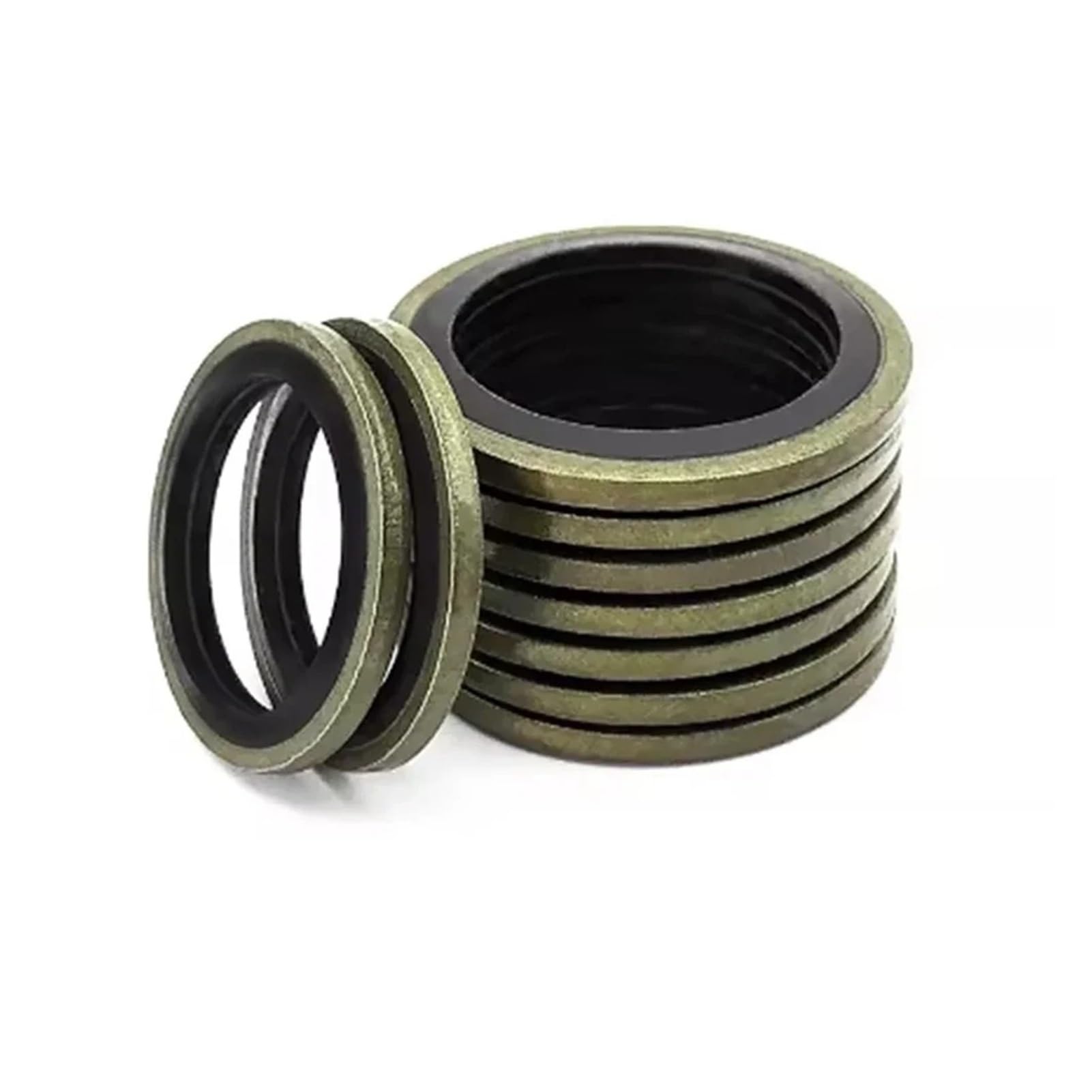 Joint d'étanchéité combiné M4 M5 M6 M8 M10 M12 M14-M60, joint de bouchon de vidange d'huile en caoutchouc métallique collé(M24,50Pcs)