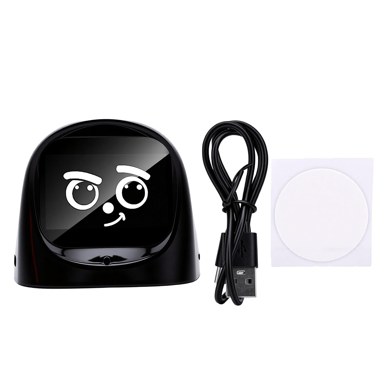 Alomejor AI Desk Robot Companion, Interaktives Haustier mit Ausdrucksstarker Persönlichkeit für Heim- und Autodekoration, 64 X 63 X 55 Mm (Black)