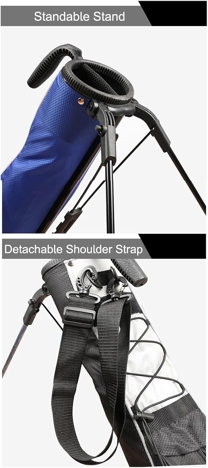 Golf Bag with Stand, Golf Club Bag Can Hold 5-6 Golf Club, Adjustable Strap, Lightweight Golf Cart Bag for Men, Women, Junior