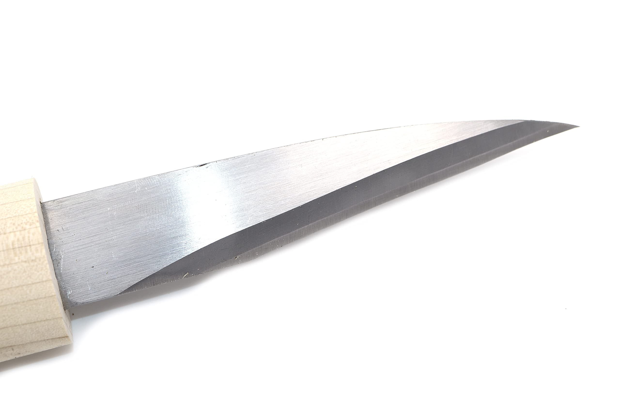 Couteau Artsianal Japonais Kiridashi Greffoir Bouture Lame Courbe Carbone - Forgé à la Main au Japon (Polie)