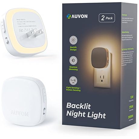 AUVON Motion Sensor Night Light with Dual Sensors