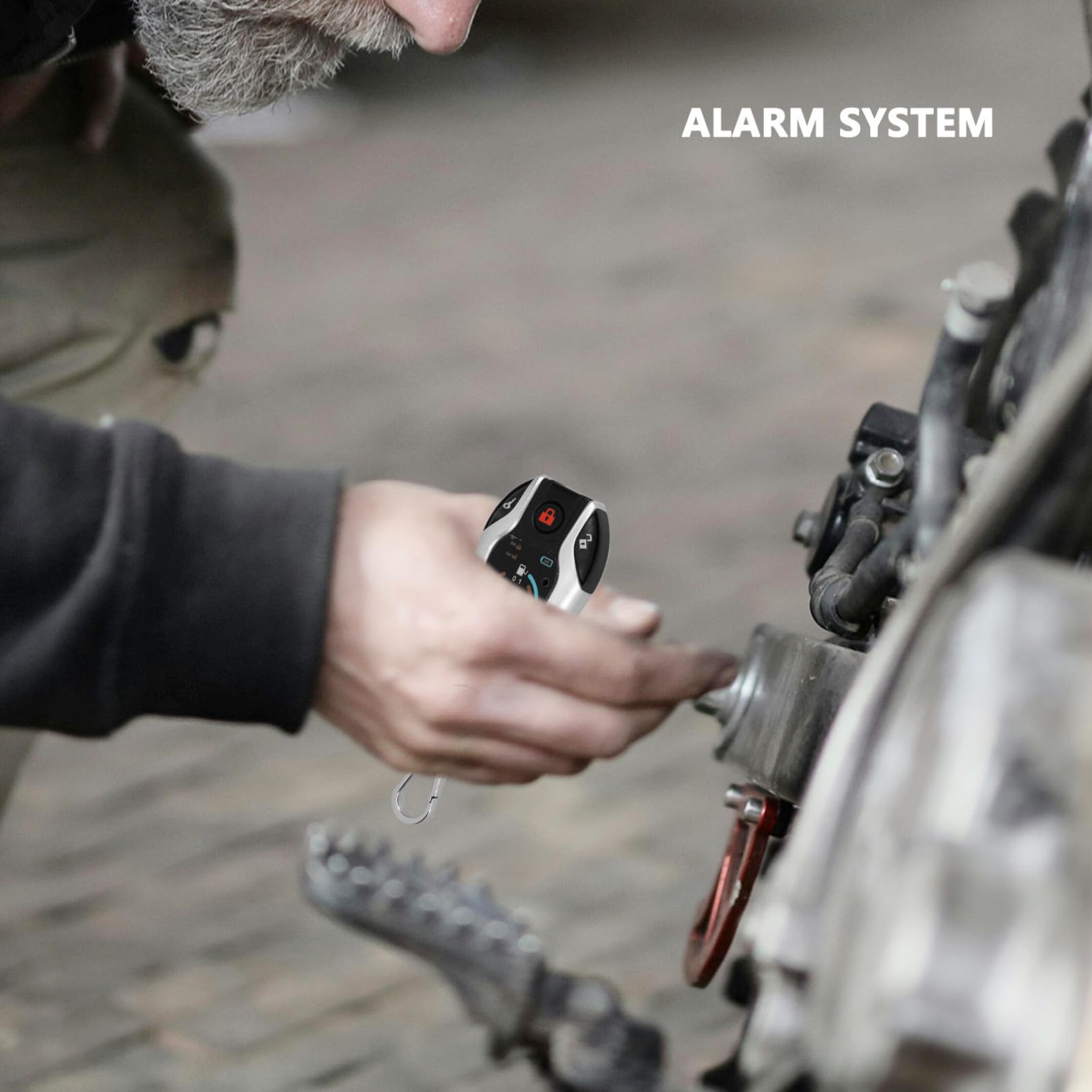 Operitacx Kit Antifurto per Moto Dispositivo di Allarme Bidirezionale, Avviamento Remoto, Blocco Automatico e Telecomando in Plastica, per Sicurezza Avanzata