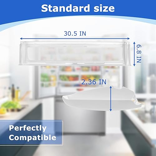 Miniatura 5 de W10827015, AP5985816, 67005903 Cubierta de puerta de cajón de despensa (con hoja de plástico transparente) Compatible con refrigerador kenmore,