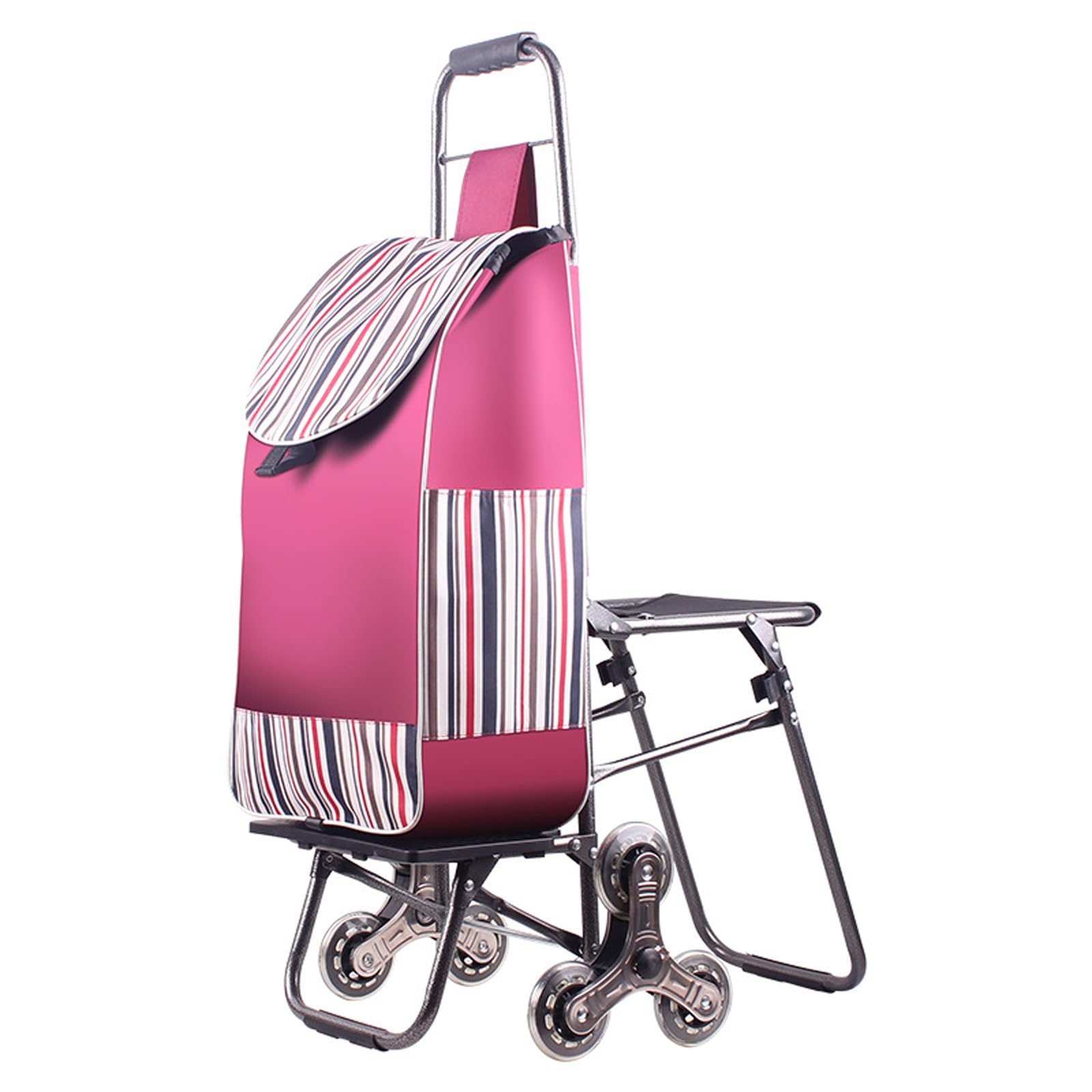 Faltbarer Einkaufswagen mit Sitz & wasserdichter Abdeckung – Leichter Trolley für einfachen Transport ideal für Senioren & Familien – & praktischer Einkaufswagen