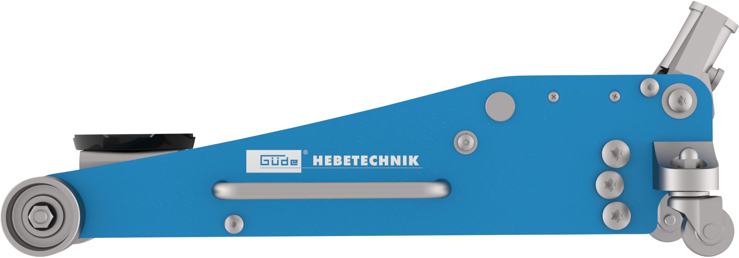 Güde GRH 2,5/460AL Rangierwagenheber 2,5 Tonnen Hubkraft 11 cm Lastteller-Durchmesser 46,5 cm Hubhöhe Doppelzylinder Stahl Aluminium