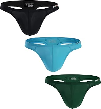 Sexy Contracted Thong Shapewear G-string For Men Pure Color Underwear B1143 M, Black/Green/Sky blue
