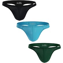 Sexy Contracted Thong Shapewear G-string For Men Pure Color Underwear B1143 XL, Black/Green/Sky blue