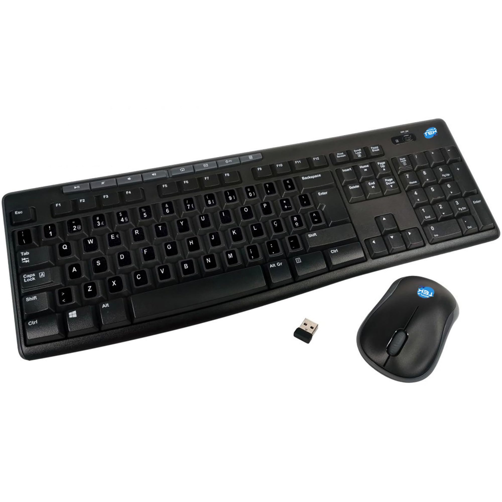 Teclado y ratón inalámbrico Simpletek Plug&Play con teclas multimedia y bloque numérico 5