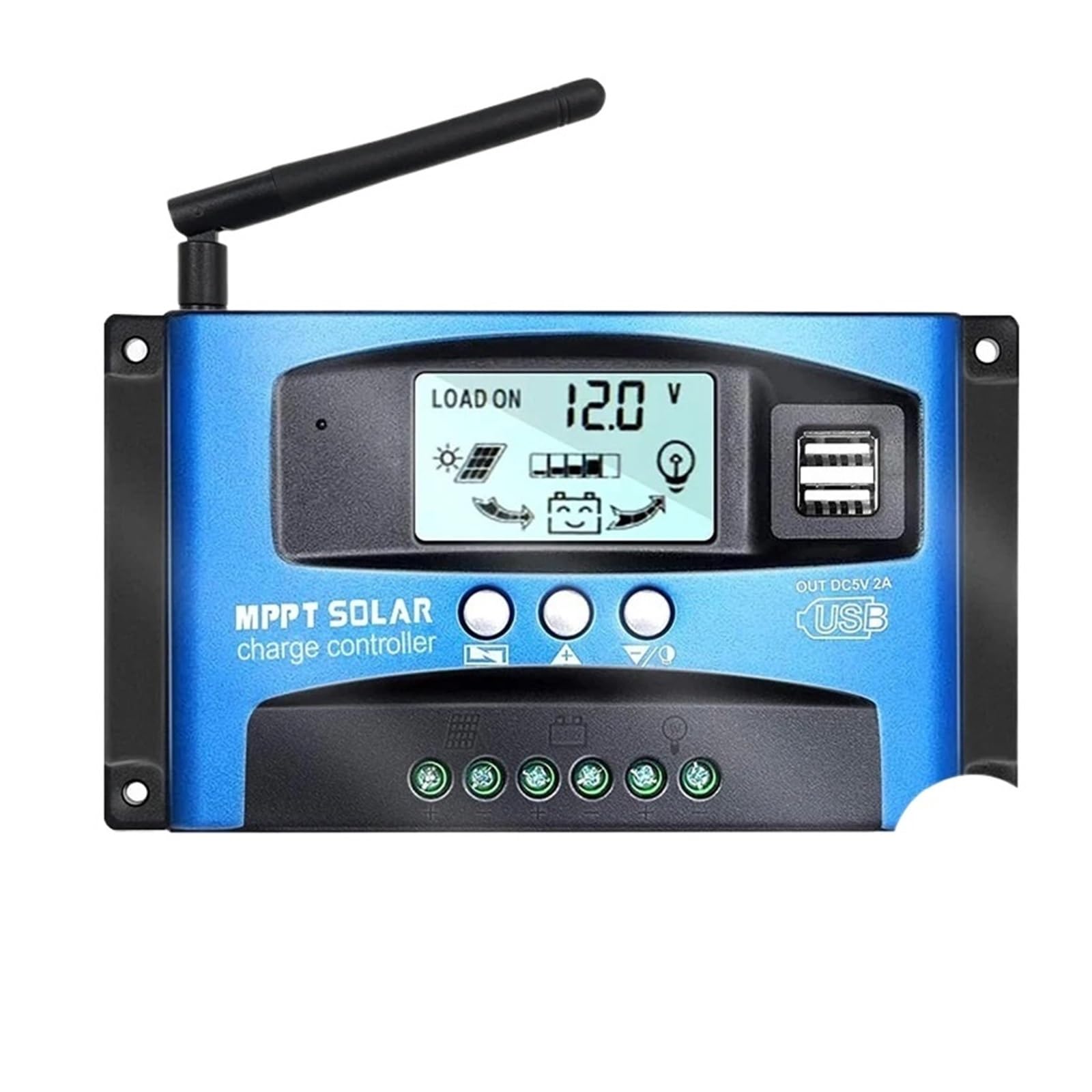 CUDTAPI 100A 60A 40A 30A 12V/24V MPPT Solar Charge Controller W/LCD Display Dual USB And(100A)