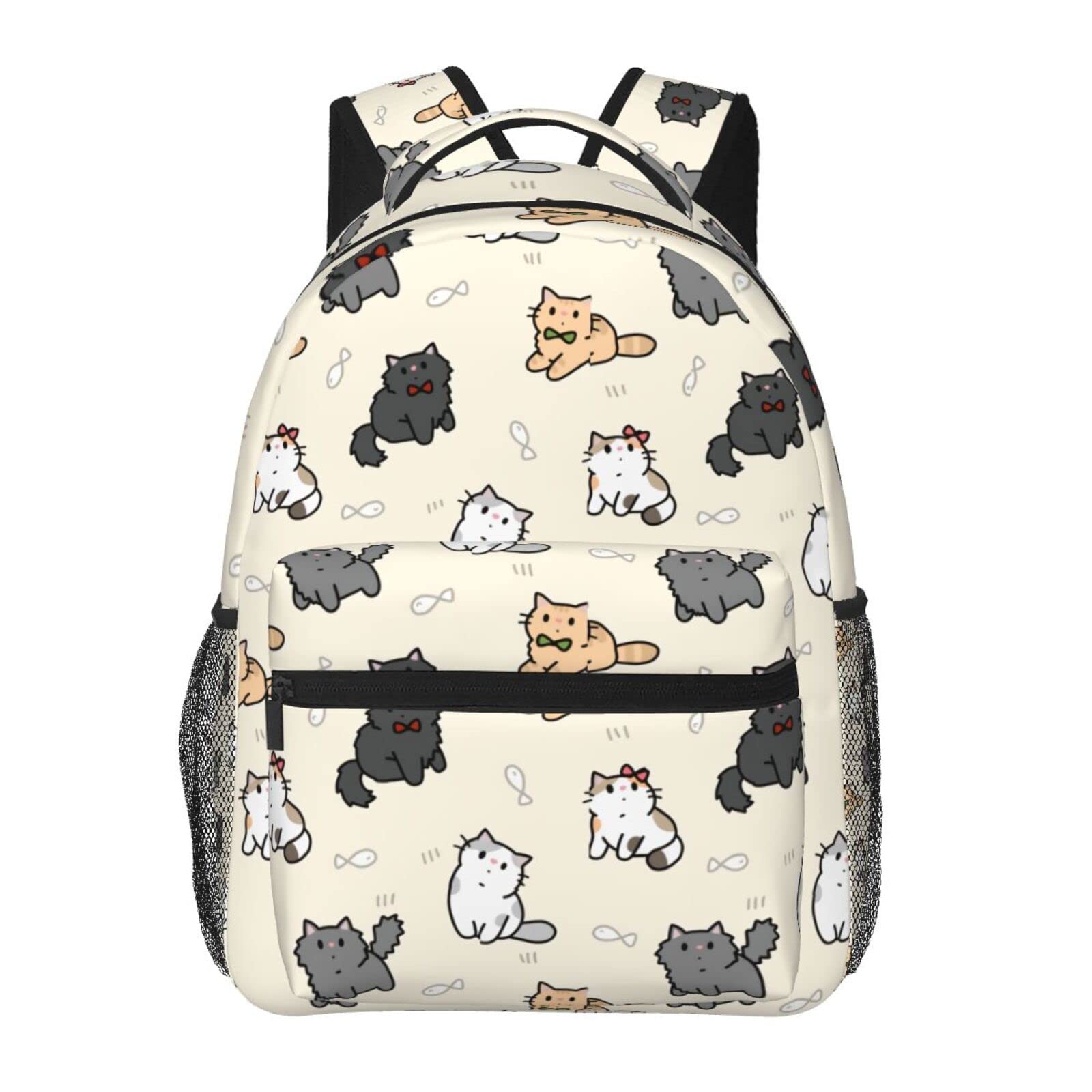 Gelxicu Funny Cat Backpack Cute Cartoon Cat Daypack Laptop Backpack Shoulders Casual Daypack For Men Women