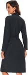 Knuffnee Terry Cloth Robe for Women Bathrobe Knee Length Bath Gown Lightweight Kimono Robe