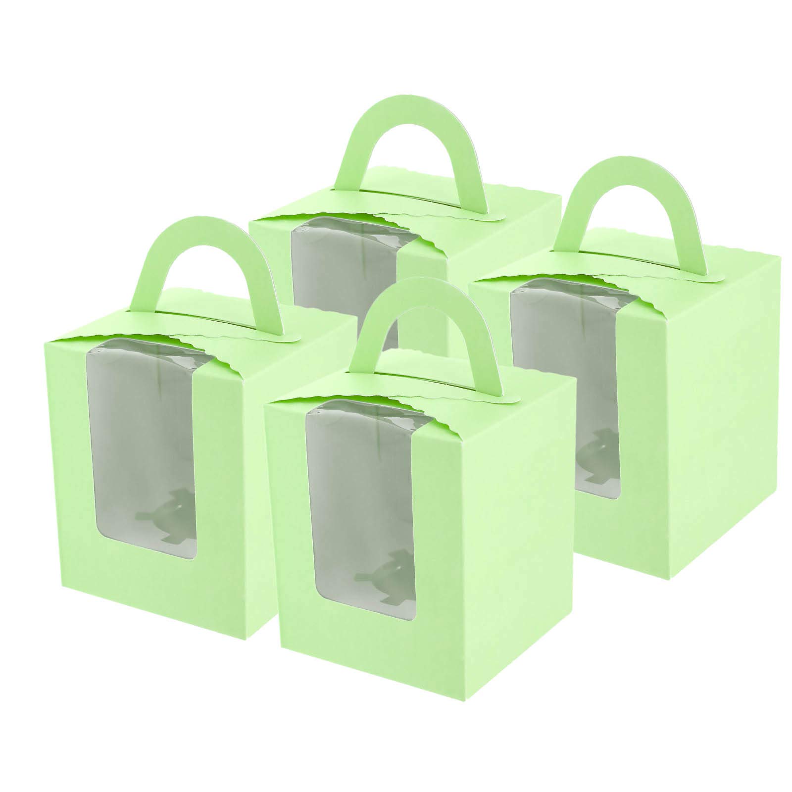 Buy 20x Cake Boxes with Window in Transparent PVC Muffin Single