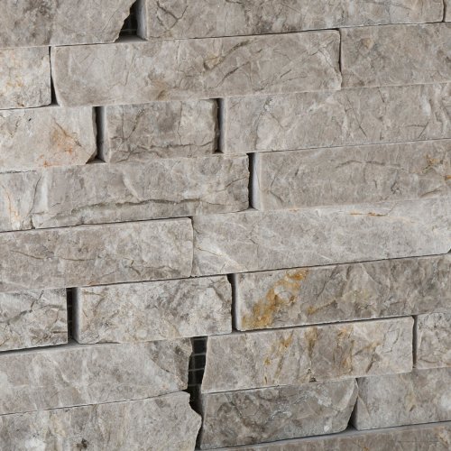 Silverado Gray 5/8Xrandom Marble Split-Faced Mosaic Tile #TOP2