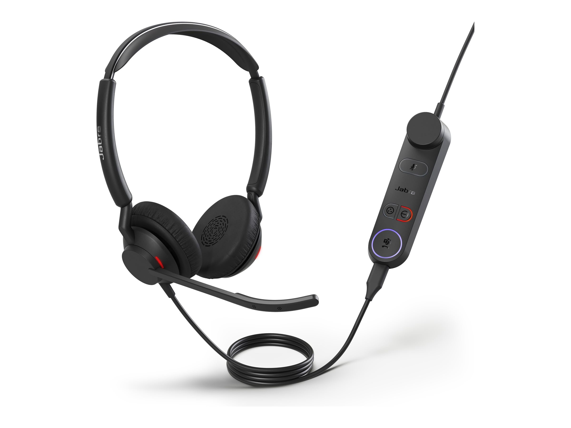 Jabra Engage 50 II - Micro-casque filaire stéréo avec contrôle d’appel Link - 3 micros à réduction de bruit, ultra-léger, USB-A - Certifié MS Teams, fonctionne avec toutes les plateformes - Noir