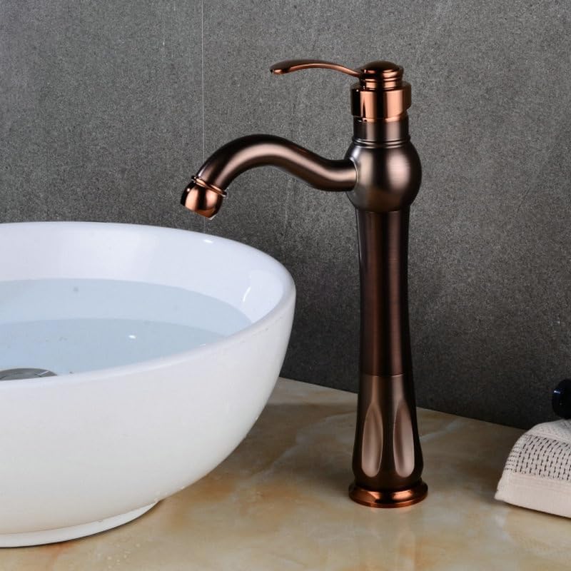 Mélangeur de bassin LWX or rose finitions chromées d'exception pour support de vasque