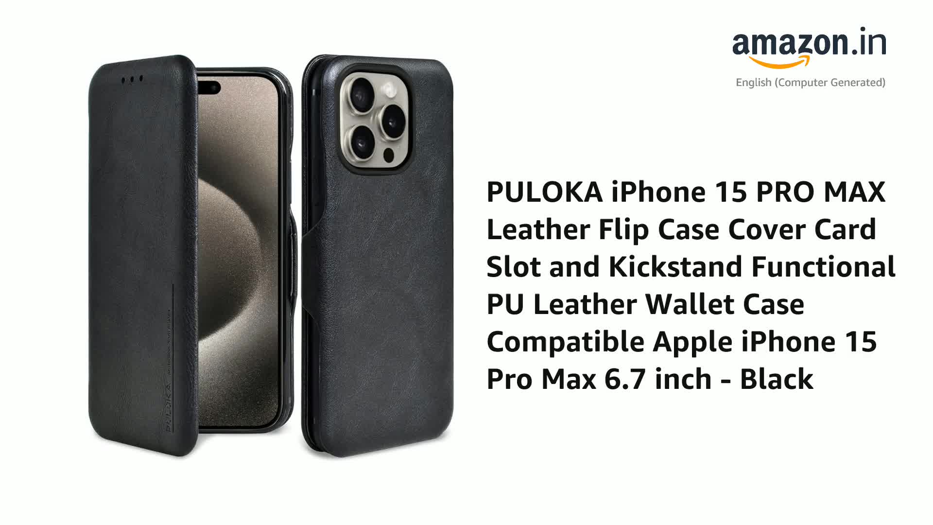 ほけか PULOKA for IPHONE 15 PRO MAX - Sleek Flip Case - Premium Vegan