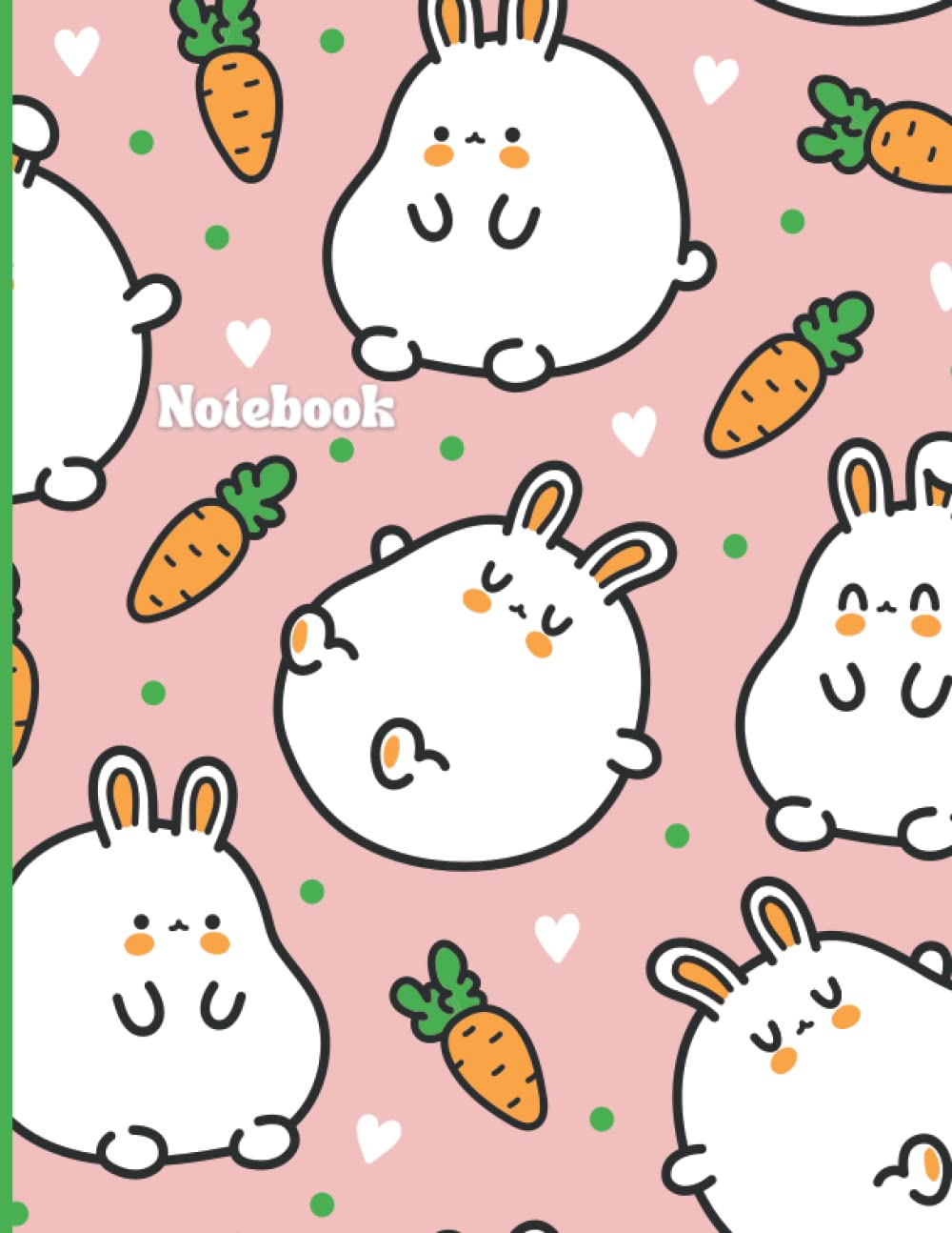 Kawaii Notebook: Cute Lined Notebook, Kawaii Diary Journal For Girls and Teens, Cute Bunny Rabbit Easter Notebook