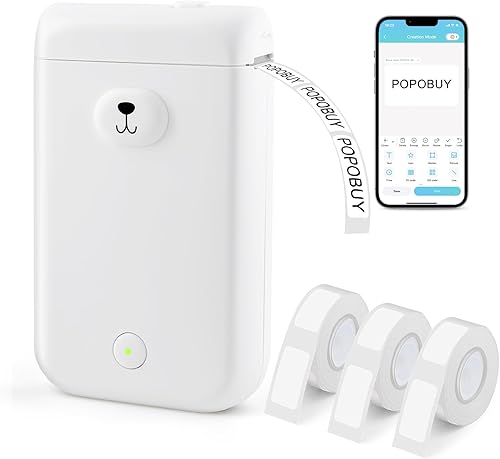 POPOBUY Máquina etiquetadora con cinta impresora de etiquetas portátil Bluetooth D30S lindas mini etiquetadoras incluidas múltiples plantillas para