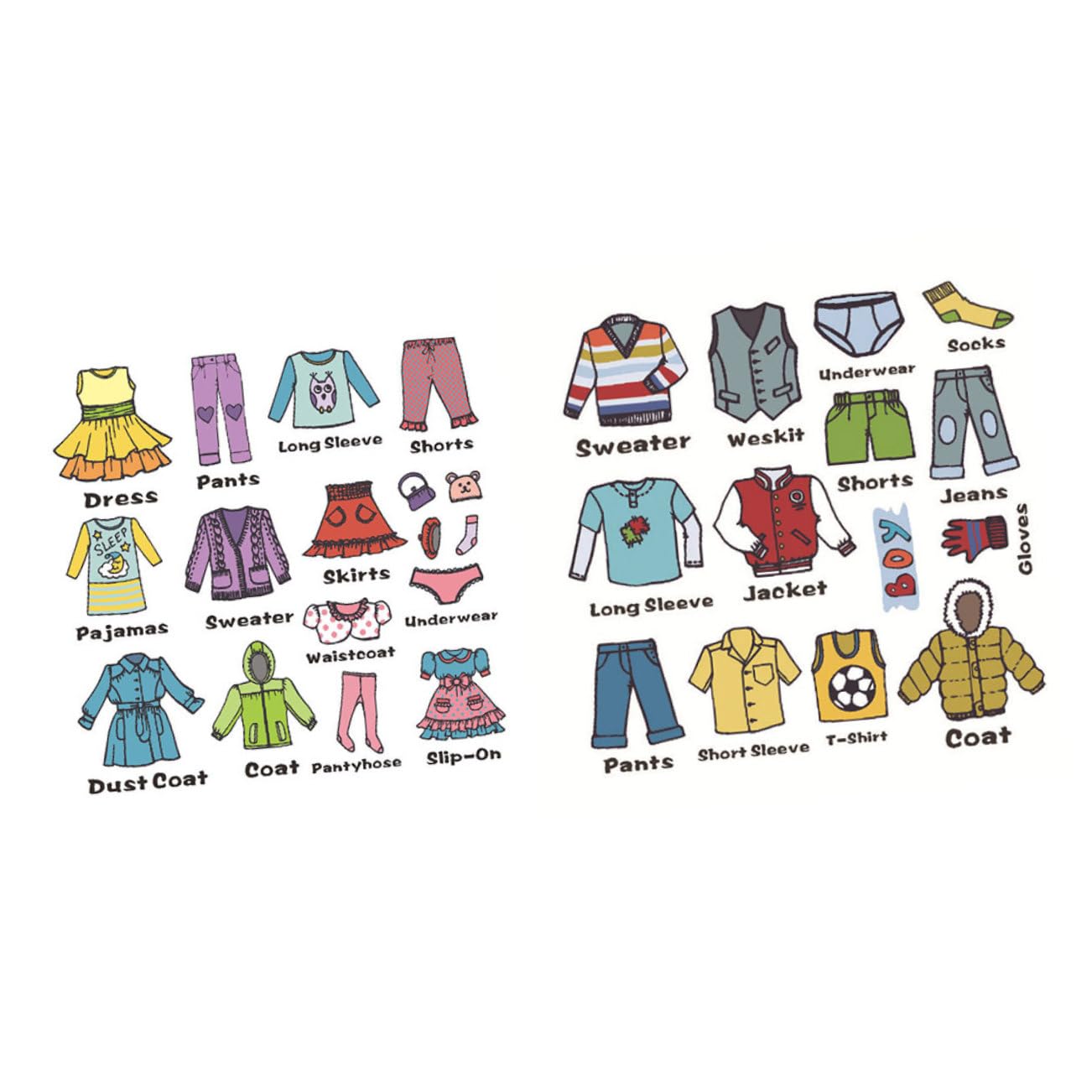 TOYANDONA Self-Adhesive Clothing Sort Stickers for Wardrobe Drawer Organization with Pictures and Text Removable Clothes Classification Labels for Home Storage and Nursery Decoration Decals